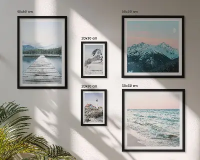Lot de tableaux encadrés représentant des paysages naturels
