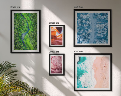 Ensemble de 5 tableaux Paysages verdoyants naturels