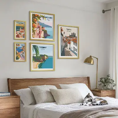 Tableau de décoration murale représentant des villes pittoresques d'Europe