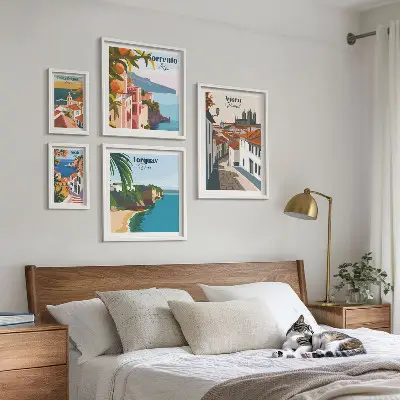 Tableau de décoration murale représentant des villes pittoresques d'Europe