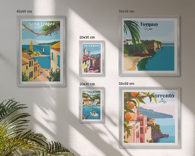 Lot de tableaux encadrés Paysages de villes européennes