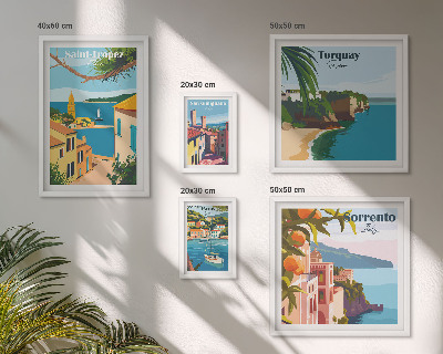 Lot de tableaux encadrés Paysages de villes européennes