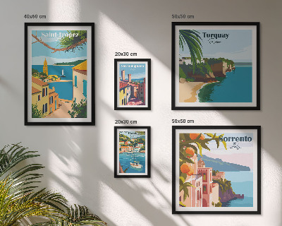 Lot de tableaux encadrés Paysages de villes européennes