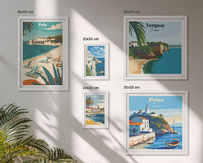 Ensemble de 5 tableaux Paysages côtiers d'Europe
