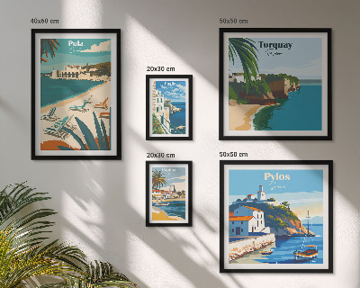 Ensemble de 5 tableaux Paysages côtiers d'Europe