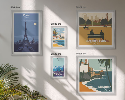 Tableau de décoration murale Villes emblématiques rétro européennes