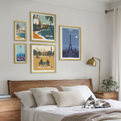 Tableau de décoration murale Villes emblématiques rétro européennes