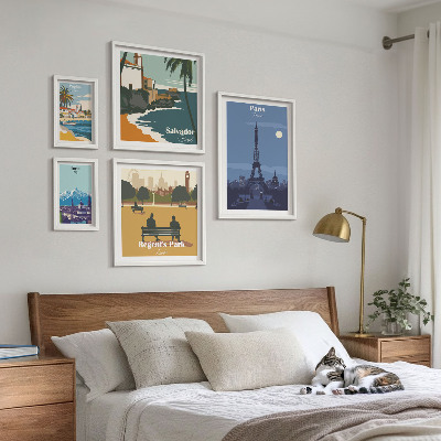 Tableau de décoration murale Villes emblématiques rétro européennes