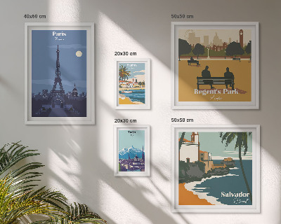 Tableau de décoration murale Villes emblématiques rétro européennes