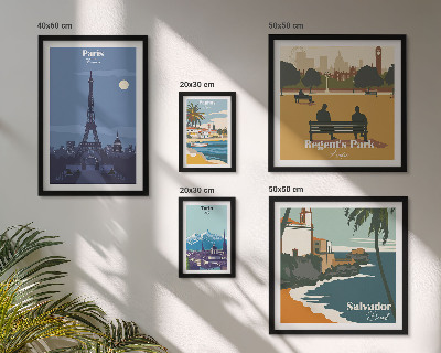 Tableau de décoration murale Villes emblématiques rétro européennes