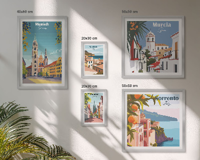 Ensemble de 5 tableaux Architecture des villes européennes