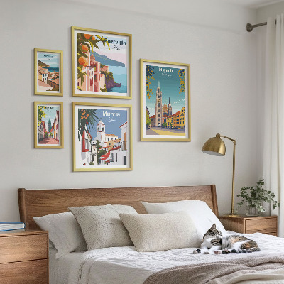 Ensemble de 5 tableaux Architecture des villes européennes