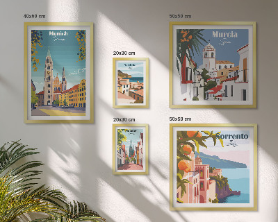 Ensemble de 5 tableaux Architecture des villes européennes