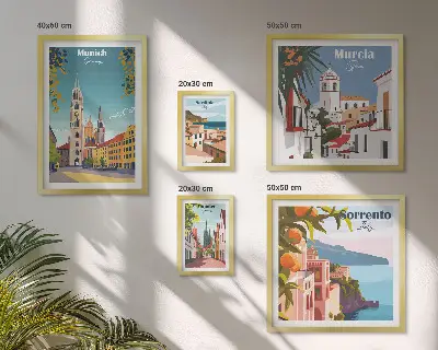 Architecture des villes européennes ensemble de 5 tableaux