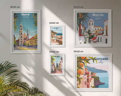 Ensemble de 5 tableaux Architecture des villes européennes