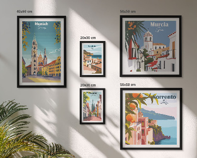 Ensemble de 5 tableaux Architecture des villes européennes