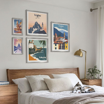 Lot de tableaux encadrés Paysages urbains européens