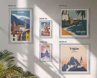 Lot de tableaux encadrés Paysages urbains européens