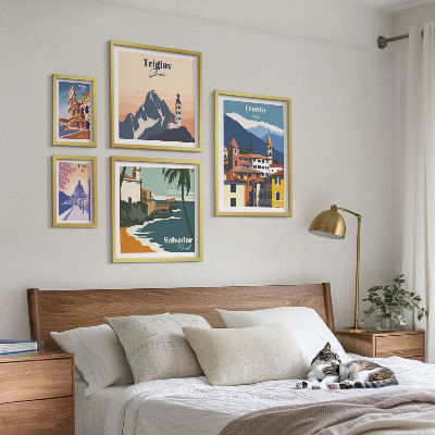 Lot de tableaux encadrés Paysages urbains européens