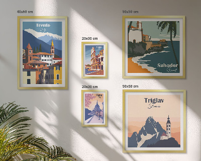 Lot de tableaux encadrés Paysages urbains européens