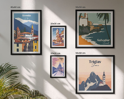 Lot de tableaux encadrés Paysages urbains européens