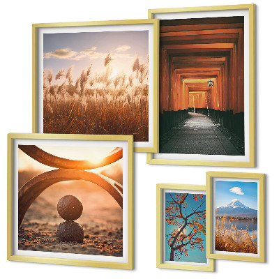 Lot de tableaux encadrés Les paysages zen et tranquilles de la nature