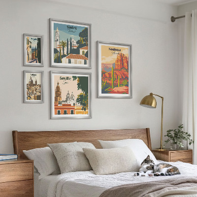 Ensemble de 5 tableaux Paysages touristiques du monde