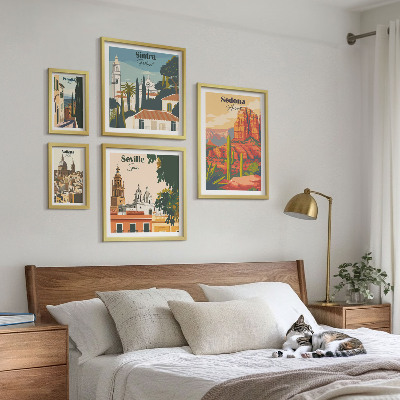 Ensemble de 5 tableaux Paysages touristiques du monde