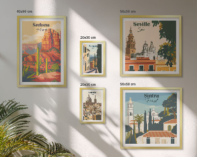 Ensemble de 5 tableaux Paysages touristiques du monde