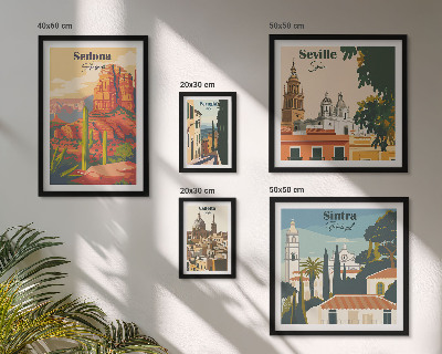 Ensemble de 5 tableaux Paysages touristiques du monde