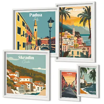 Tableau de décoration murale représentant des paysages de villes européennes