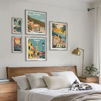 Tableau de décoration murale représentant des paysages de villes européennes
