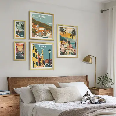 Tableau de décoration murale représentant des paysages de villes européennes
