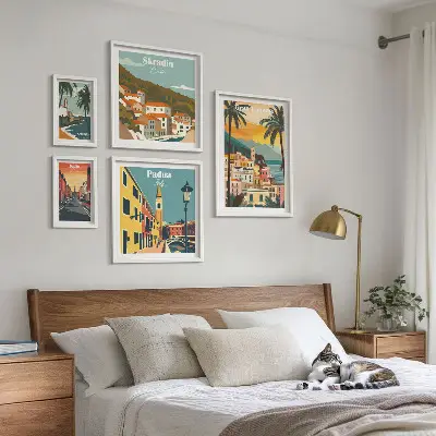 Tableau de décoration murale représentant des paysages de villes européennes