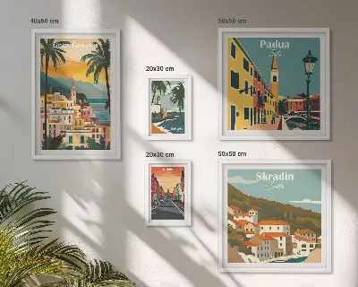 Tableau de décoration murale représentant des paysages de villes européennes