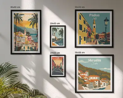 Tableau de décoration murale représentant des paysages de villes européennes
