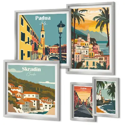 Tableau de décoration murale représentant des paysages de villes européennes