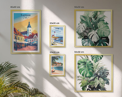 Lot de tableaux encadrés Flore des villes côtières polonaises