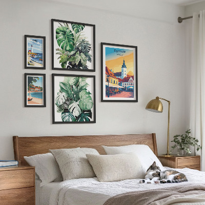 Lot de tableaux encadrés Flore des villes côtières polonaises