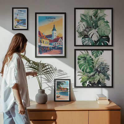 Lot de tableaux encadrés Flore des villes côtières polonaises