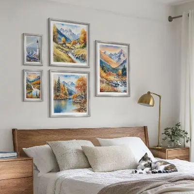 Phare des rivières de montagne ensemble de 5 tableaux