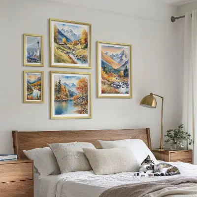 Phare des rivières de montagne ensemble de 5 tableaux