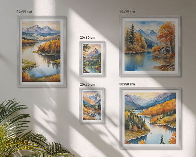 Tableau de décoration murale Rivières de montagne arbres d'automne