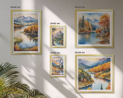 Tableau de décoration murale Rivières de montagne arbres d'automne
