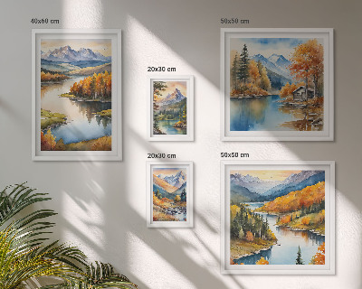 Tableau de décoration murale Rivières de montagne arbres d'automne