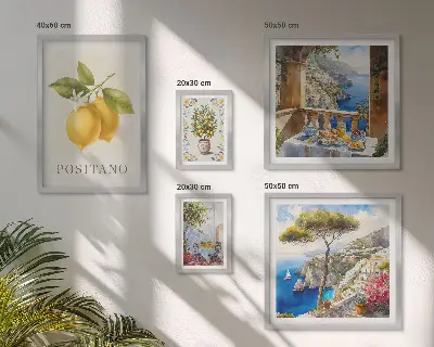 Tableau de décoration murale aux notes d'agrumes dans un style méditerranéen