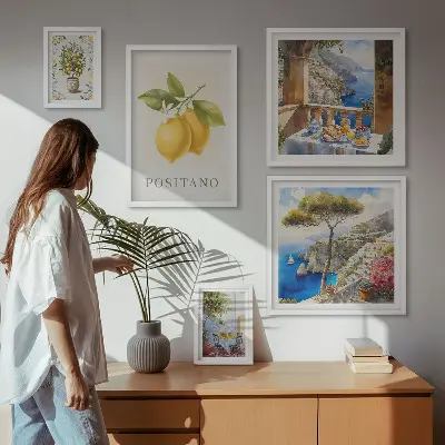 Tableau de décoration murale aux notes d'agrumes dans un style méditerranéen