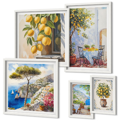 Lot de tableaux encadrés Inspirations d'agrumes au soleil