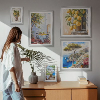 Lot de tableaux encadrés Inspirations d'agrumes au soleil