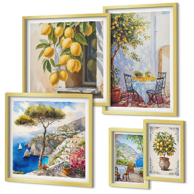 Lot de tableaux encadrés Inspirations d'agrumes au soleil